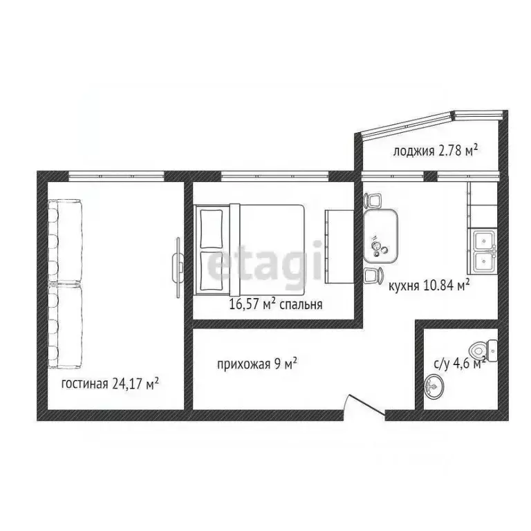 2-к кв. Дагестан, Махачкала ул. Времена Года, 9к1 (70.0 м) - Фото 1