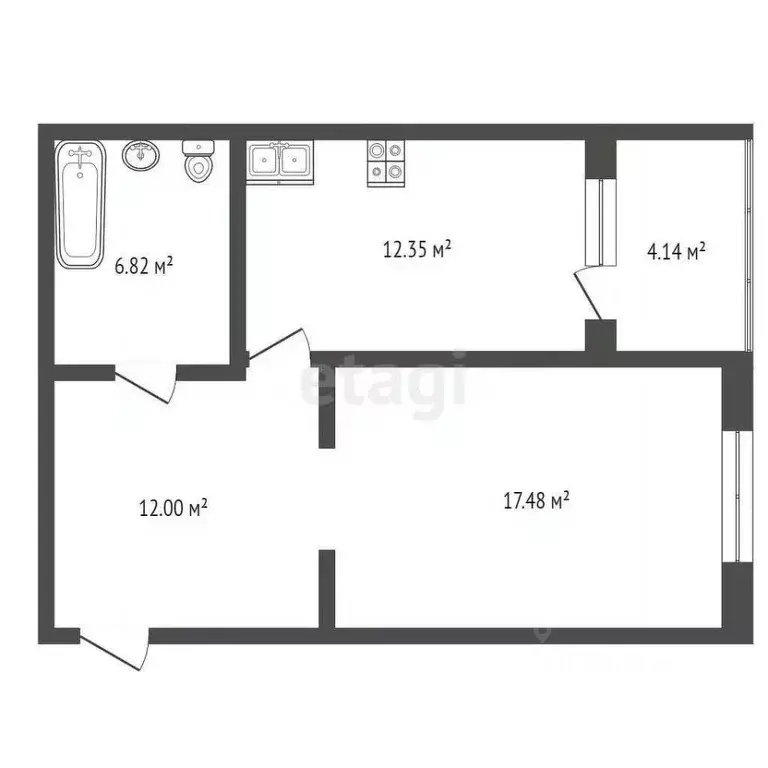 1-к кв. Оренбургская область, Оренбург ул. Гаранькина, 19 (48.0 м) - Фото 0