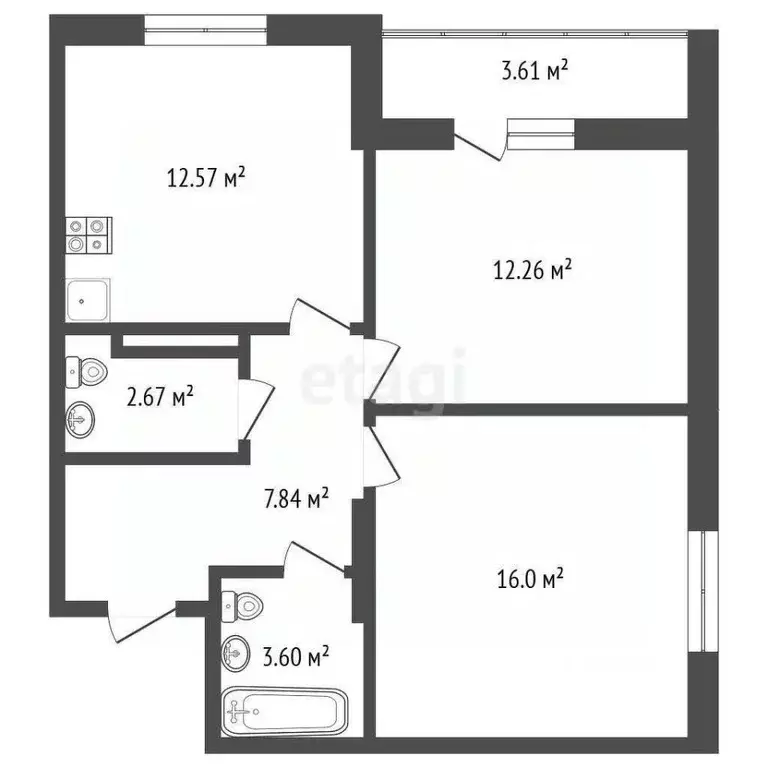 2-к кв. Самарская область, Самара Южное ш., 7 (56.4 м) - Фото 1