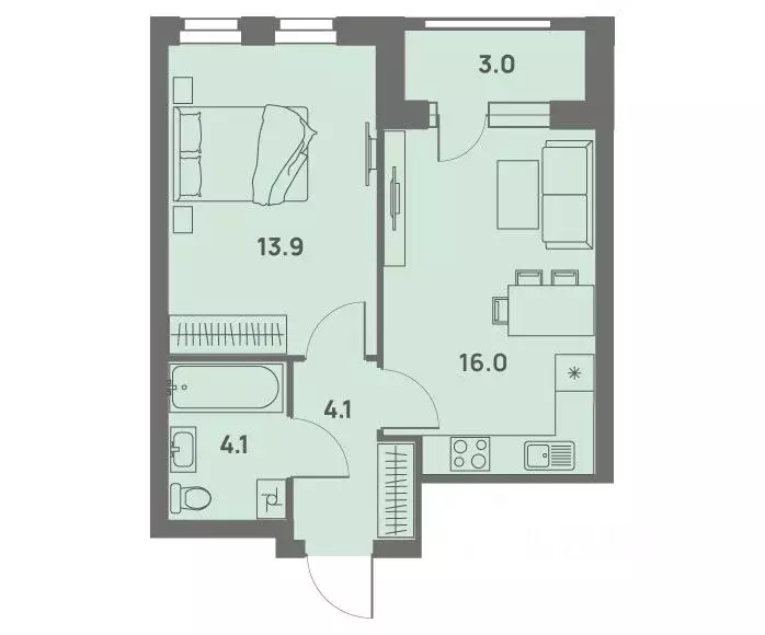 1-к кв. Пермский край, Пермь Трамвайная ул., 27 (39.6 м) - Фото 0