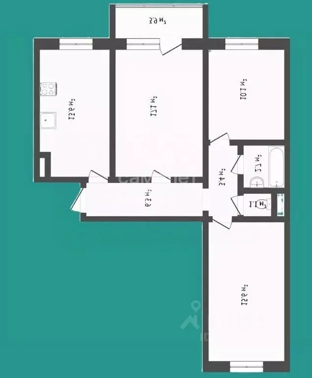 3-к кв. Омская область, Омск проезд 1-й Амурский, 5к1 (69.8 м) - Фото 2