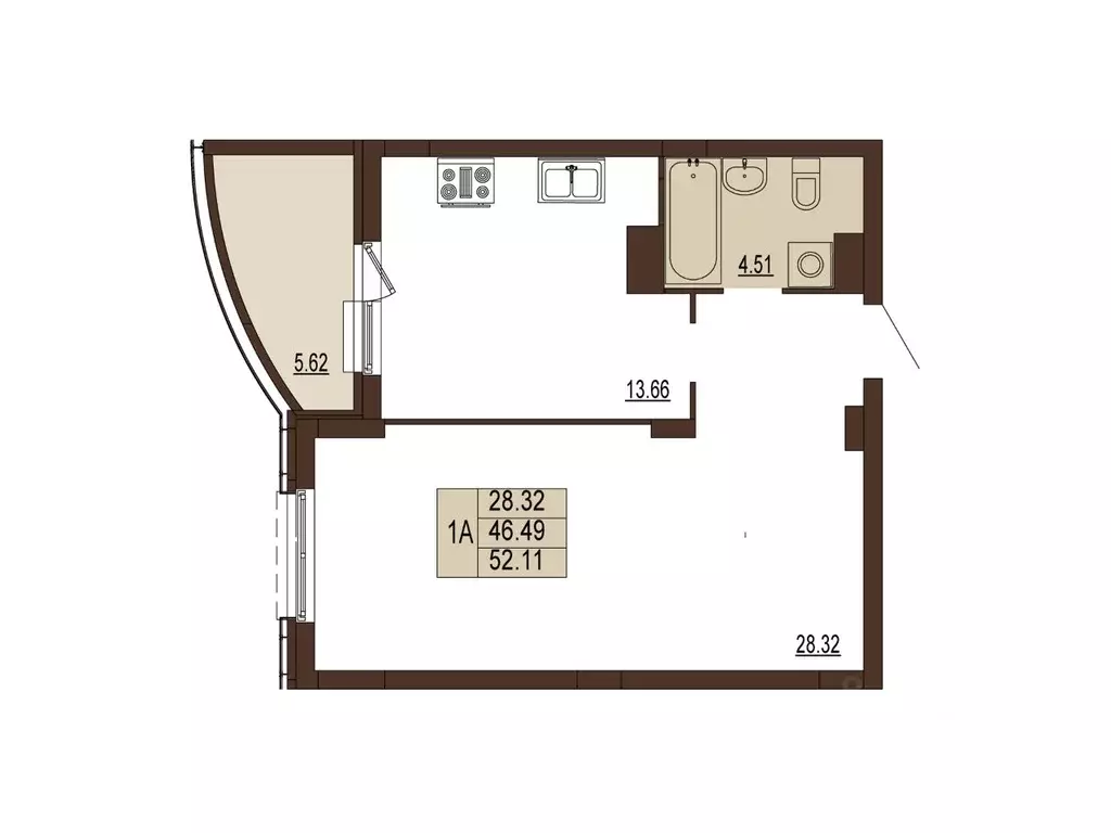 1-к кв. Владимирская область, Владимир ул. Мира, 5 (52.11 м) - Фото 1