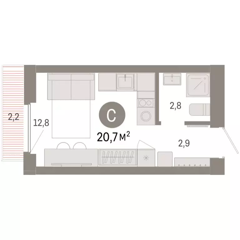 Квартира-студия: Новосибирский район, рабочий посёлок Краснообск, 3-й ... - Фото 1