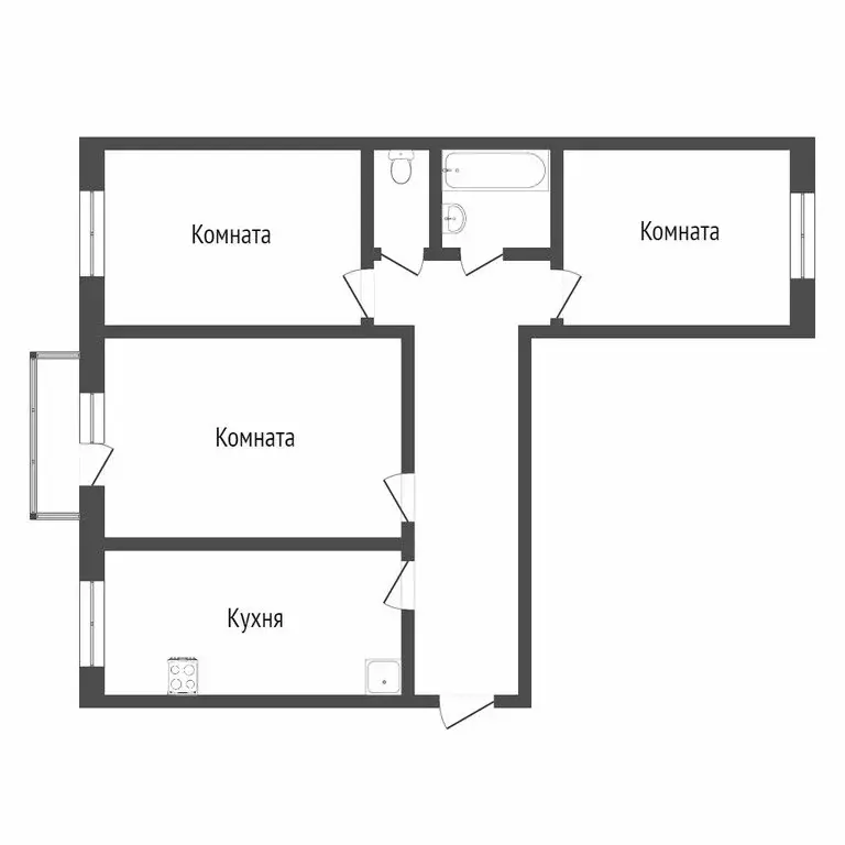 3-комнатная квартира: Улан-Удэ, 102-й микрорайон, улица Ринчино, 1 (61 ... - Фото 1