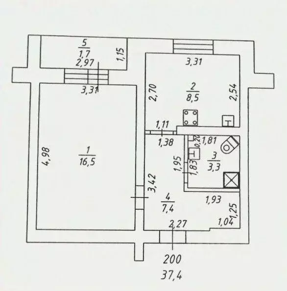 1-к кв. Татарстан, Казань просп. Победы, 100 (37.4 м) - Фото 2