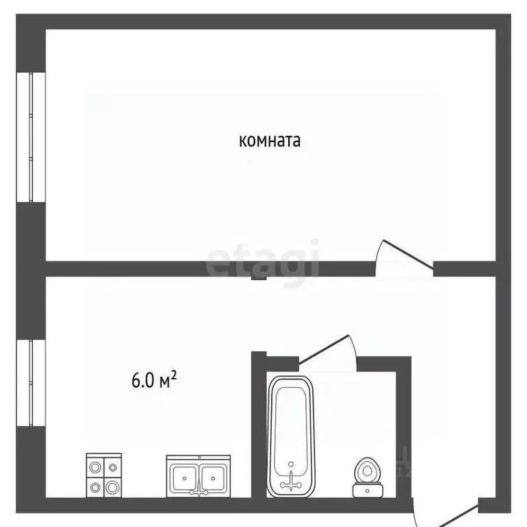 1-к кв. Архангельская область, Котлас ул. Володарского, 114 (31.0 м) - Фото 2