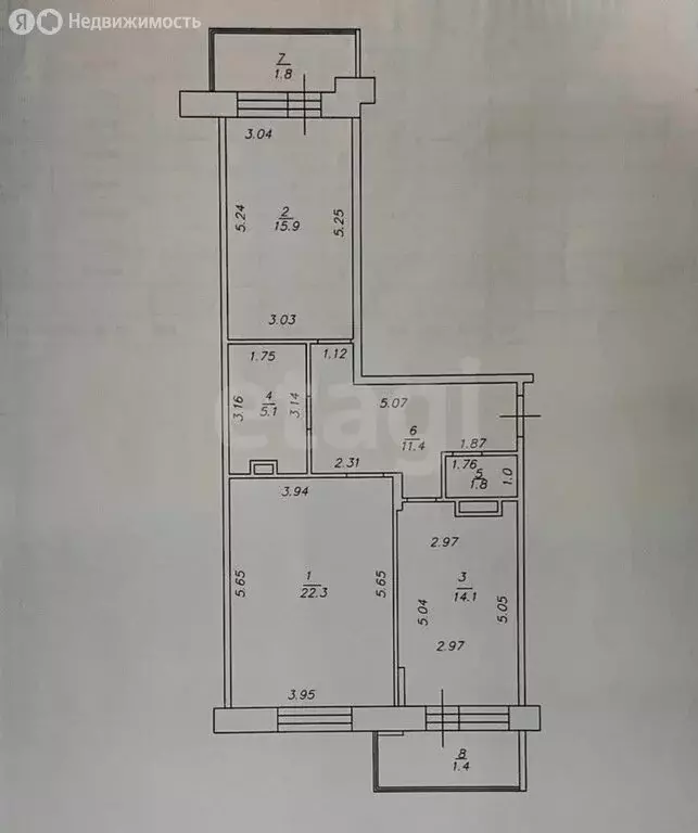 3-комнатная квартира: Казань, улица Профессора Камая, 8А (70.6 м) - Фото 1