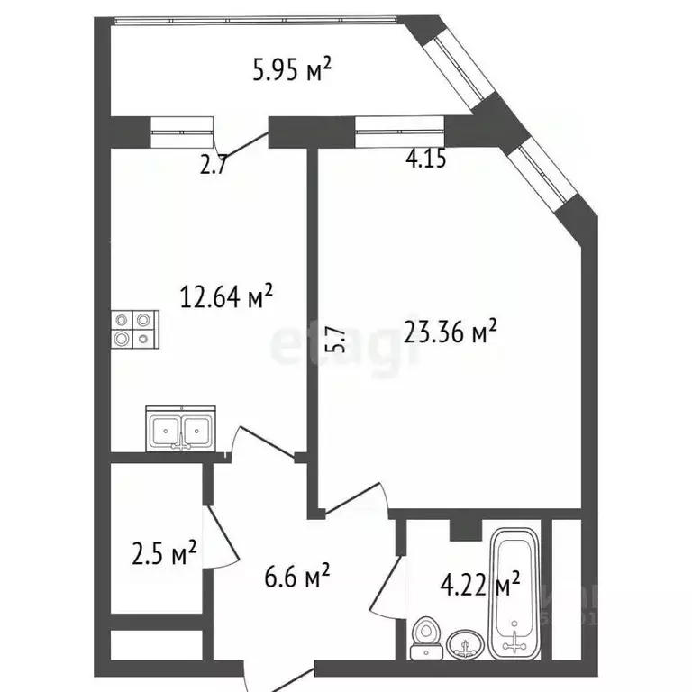 2-к кв. Самарская область, Самара Московское ш., 51 (51.0 м) - Фото 2