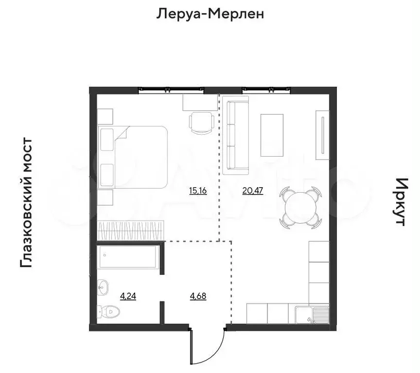 2-к. квартира, 44,6м, 2/19эт. - Фото 0