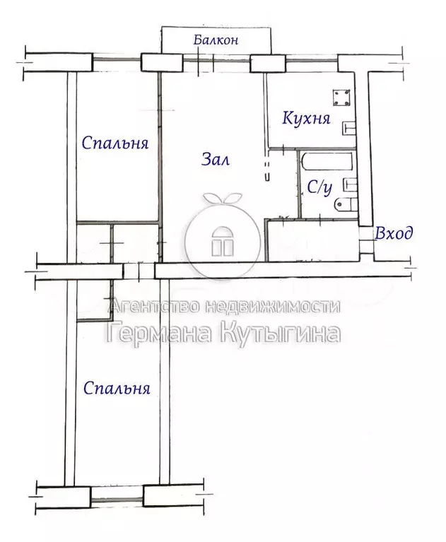 3-к. квартира, 56 м, 4/5 эт. - Фото 0