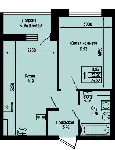 1-к кв. Краснодарский край, Туапсинский муниципальный округ, с. Небуг ... - Фото 1