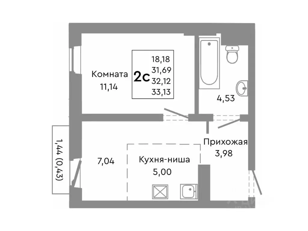 2-к кв. Челябинская область, Челябинск Никс Лайн на Ярославской жилой ... - Фото 1