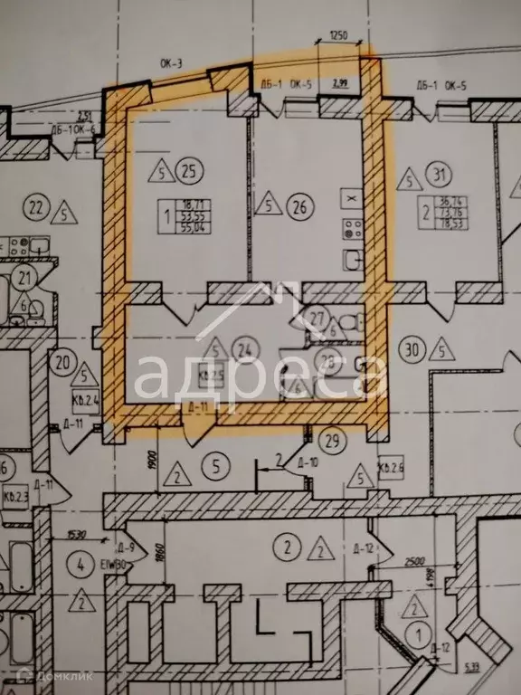 Продаётся 1-к квартира, 55.4 м - Фото 1