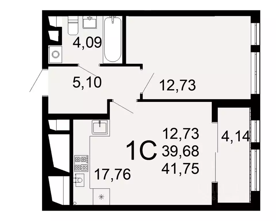 1-к кв. Рязанская область, Рязань Льговская ул., 8 (39.68 м) - Фото 1