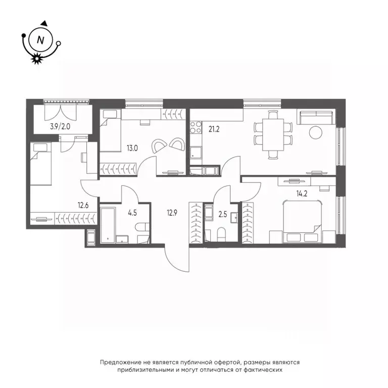 3-к кв. Омская область, Омск Зеленая река мкр, 13 (82.9 м) - Фото 0