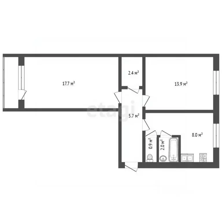 2-к кв. Тамбовская область, Тамбов Мичуринская ул., 124 (43.8 м) - Фото 1