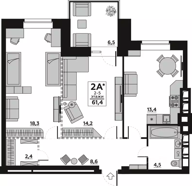 2-к кв. Волгоградская область, Волгоград пос. Ангарский, ул. ... - Фото 1