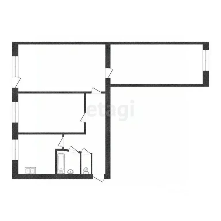 3-к кв. Белгородская область, Белгород ул. Апанасенко, 53А (57.6 м) - Фото 2