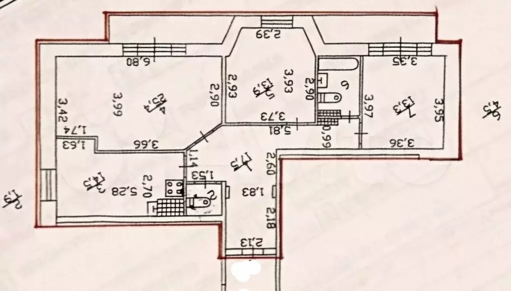3-к. квартира, 91 м, 1/7 эт. - Фото 0