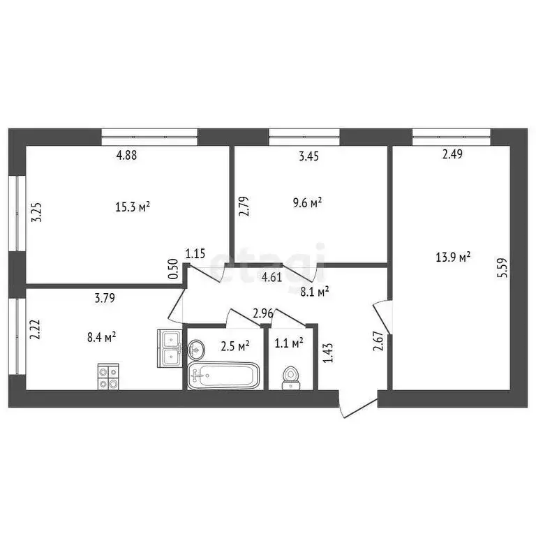 3-комнатная квартира: Павловск, Горная улица, 9 (62 м) - Фото 0