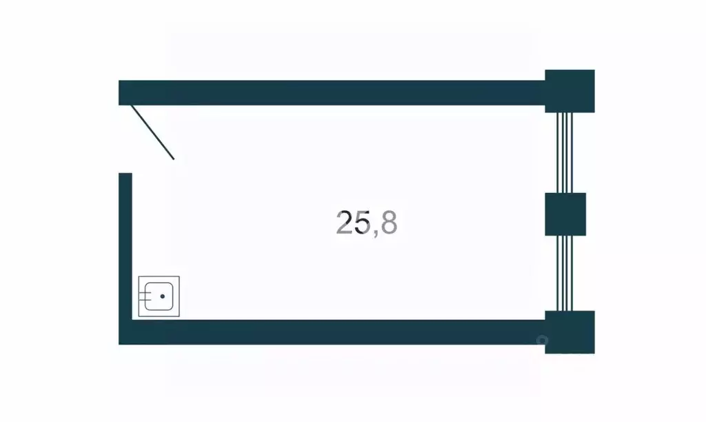 Комната Новосибирская область, Новосибирск ул. Титова, 12 (25.8 м) - Фото 2