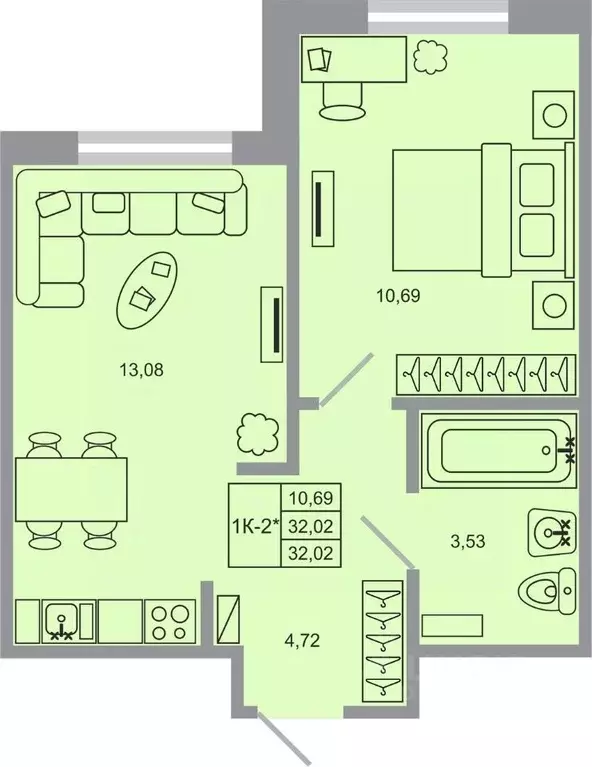 1-к кв. Ленинградская область, Всеволожский район, пос. Бугры Стороны ... - Фото 1