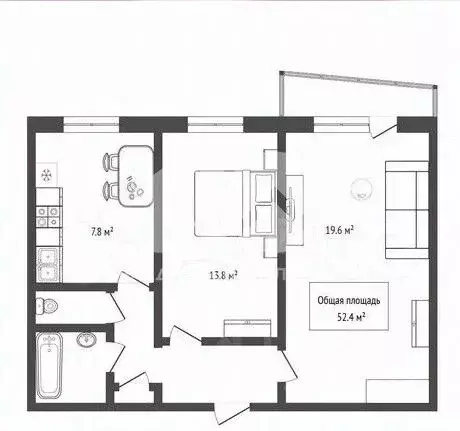 2-к кв. Новосибирская область, Искитим Южный мкр, 32 (53.4 м) - Фото 2