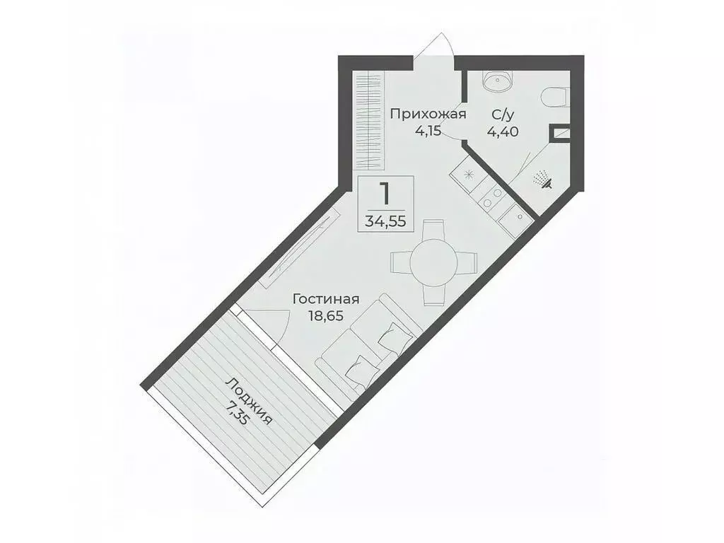 Студия Крым, Сакский район, с. Лесновка  (34.55 м) - Фото 0