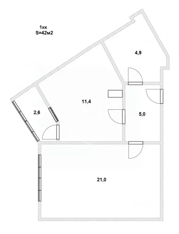 1-к кв. Калининградская область, Калининград Елизаветинская ул., 3 ... - Фото 2