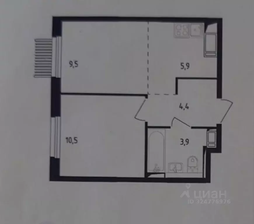 1-к кв. Московская область, Мытищи пер. 1-й Стрелковый, 5 (34.2 м) - Фото 0