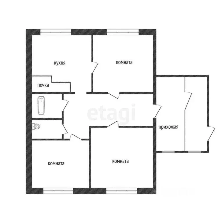 3-к кв. Костромская область, Галичский район, Дмитриевское с/пос, с. ... - Фото 2