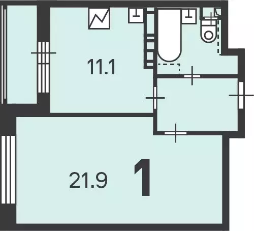 Продаётся 1-к квартира, 42.2 м - Фото 1