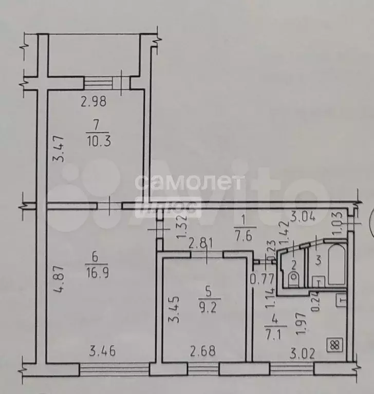 3-к. квартира, 53,9 м, 1/9 эт. - Фото 0