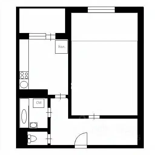 1-к кв. Санкт-Петербург ул. Кораблестроителей, 37В (35.8 м) - Фото 2