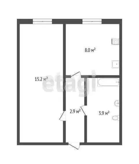 1-комнатная квартира: Пионерский, улица Мира, 18 (30 м) - Фото 0