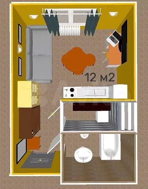 Квартира-студия, 12 м, 1/9 эт. - Фото 1