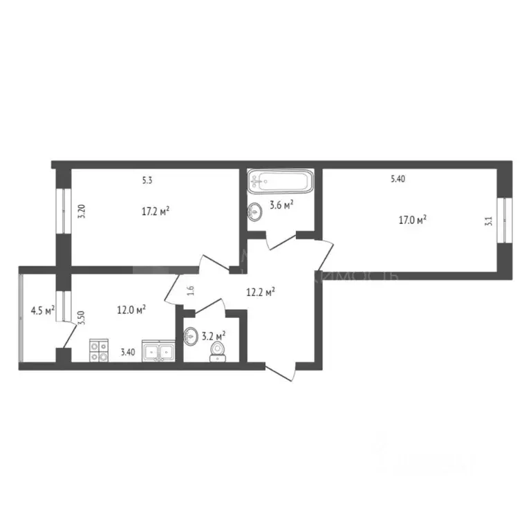 2-к кв. Тюменская область, Тюмень Минская ул., 65к1 (60.0 м) - Фото 1