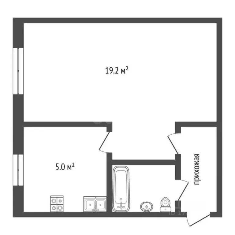 1-к кв. Тюменская область, Тюмень ул. Мира, 31 (31.0 м) - Фото 2