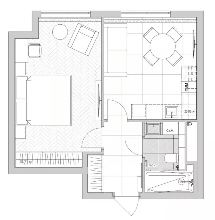 1-к кв. Москва ул. Нижние Мневники, 9 (44.3 м) - Фото 2