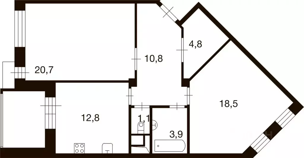 2-к кв. Москва д. Ивановское, ул. Семена Гордого, 8 (72.6 м) - Фото 0