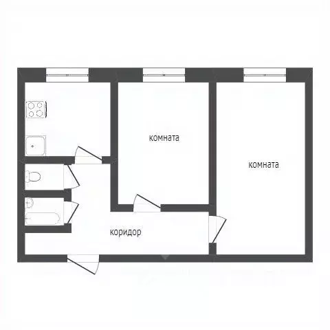 2-к кв. Воронежская область, Воронеж ул. Космонавта Комарова, 7 (47.7 ... - Фото 1