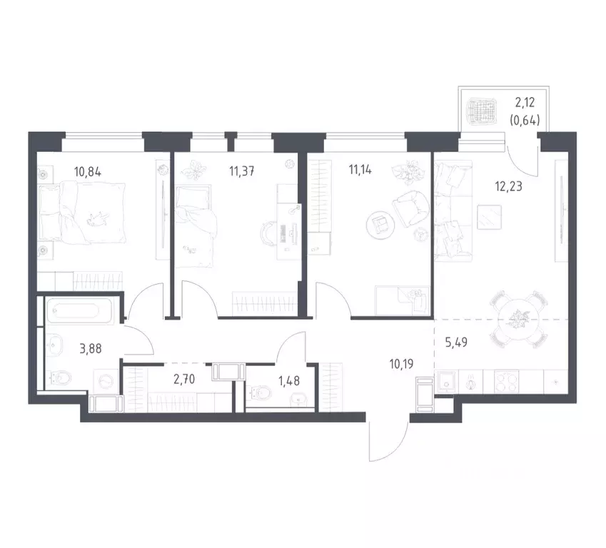 3-к кв. Московская область, Красногорск городской округ, Путилково пгт ... - Фото 1