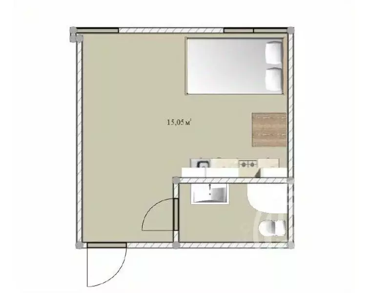 Студия Санкт-Петербург пер. Пирогова, 21В (17.0 м) - Фото 2