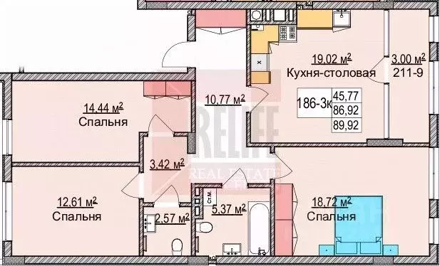3-к кв. Калининградская область, Зеленоградск ул. Гагарина, 87 (94.7 ... - Фото 1