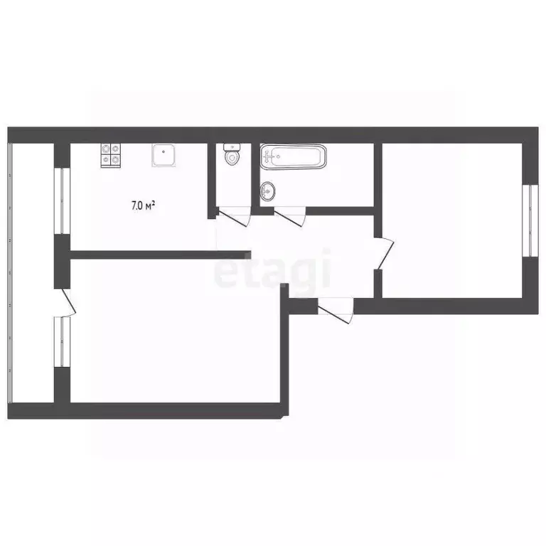 2-к кв. Тюменская область, Тюмень Уральская ул., 10 (47.3 м) - Фото 2