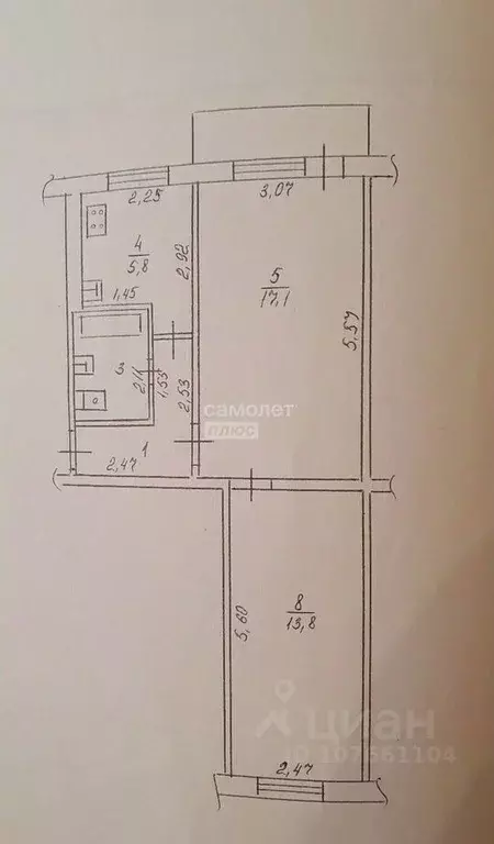 2-к кв. Липецкая область, Липецк просп. Победы, 57 (45.0 м) - Фото 2