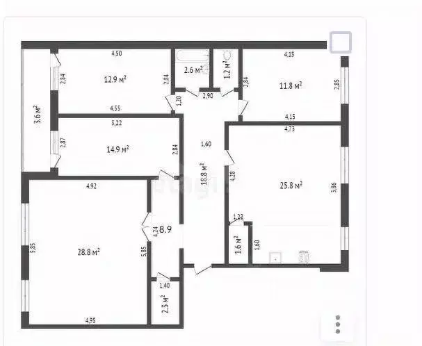 4-к кв. Башкортостан, Стерлитамак ул. Артема, 146 (120.7 м) - Фото 2