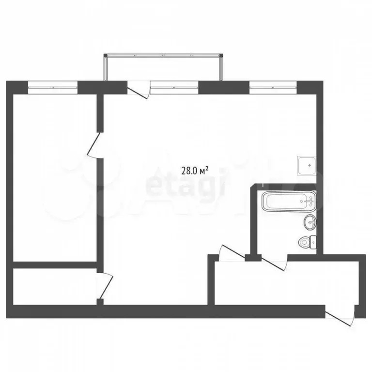 1-к. квартира, 44,5 м, 3/4 эт. - Фото 0