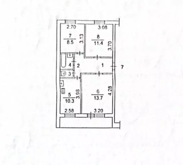 3-к кв. Томская область, Томск просп. Ленина, 128/1 (55.8 м) - Фото 2