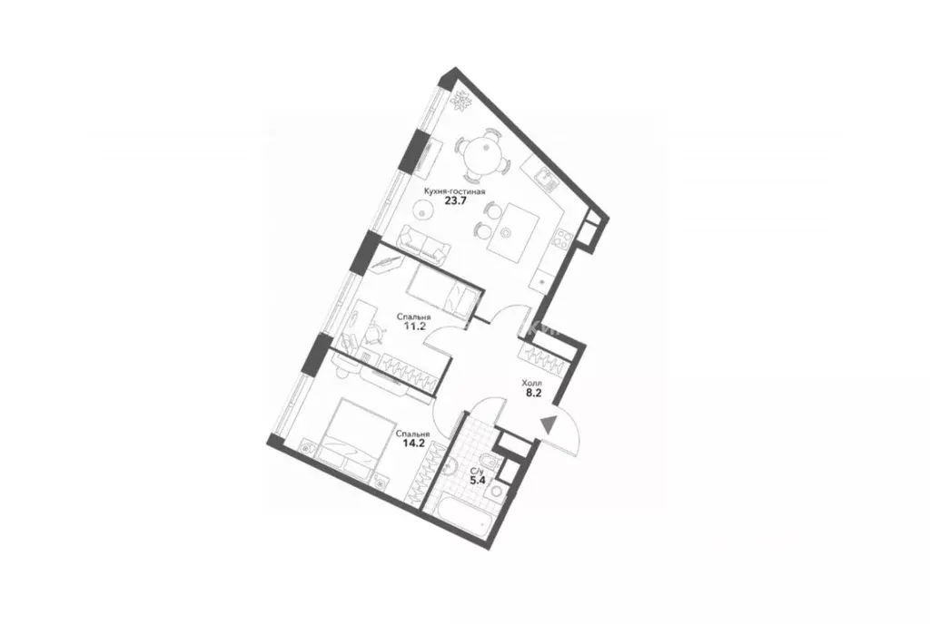 3-к кв. Москва Летниковская ул., 6к2 (62.9 м) - Фото 2